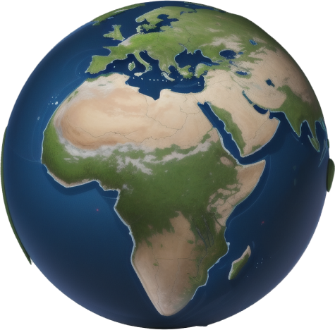 Image of a globe displaying Africa
